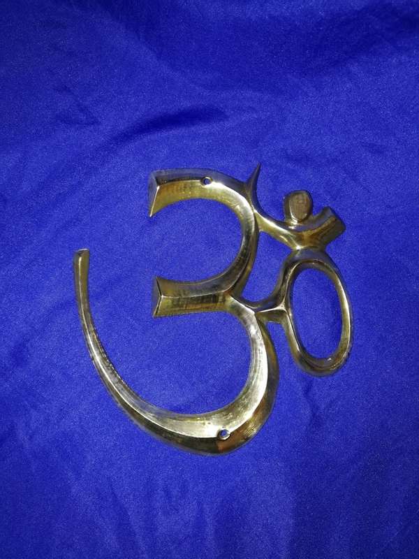 Om Symbol Wall Hanging (Brass). with mounting holes- vintage