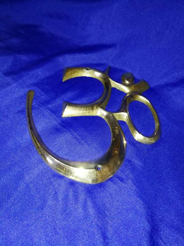Om Symbol Wall Hanging (Brass). with mounting holes- vintage