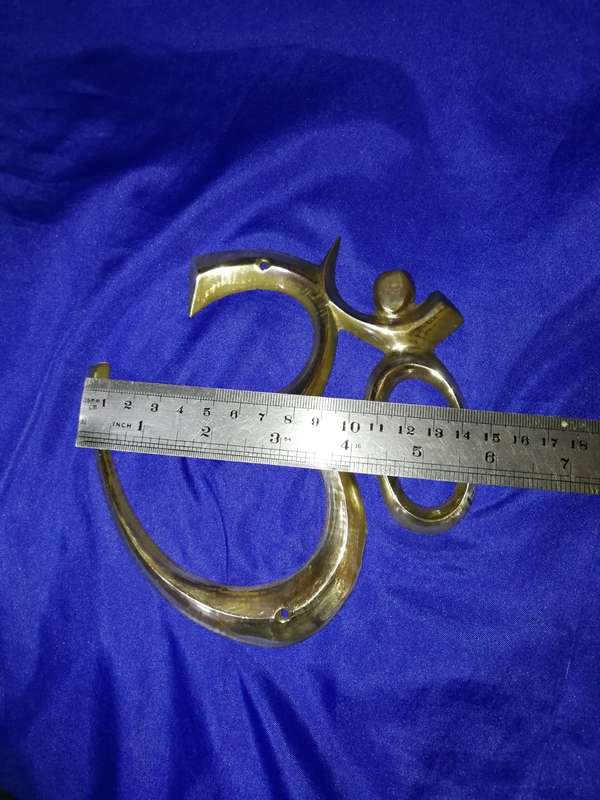 Om Symbol Wall Hanging (Brass). with mounting holes- vintage