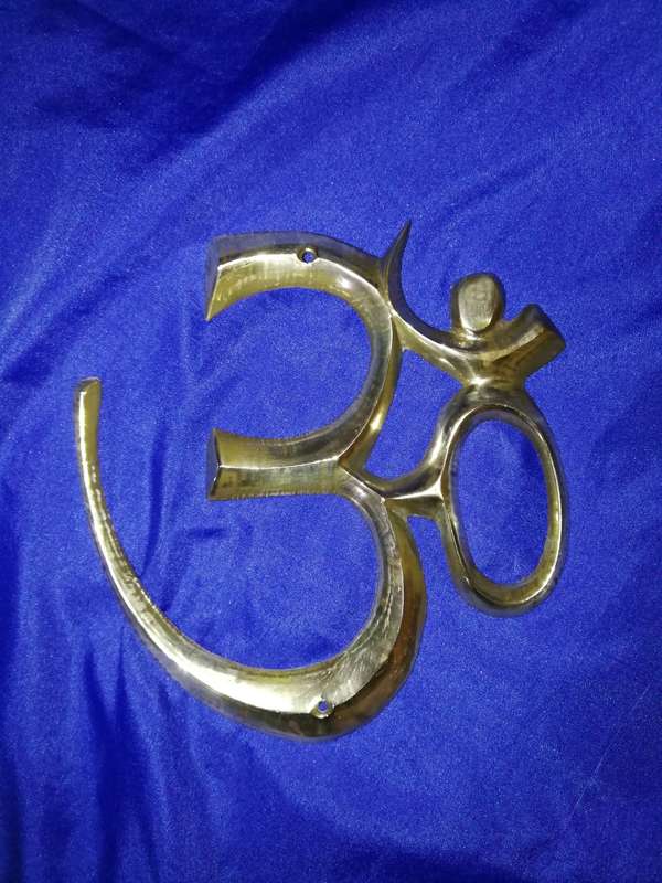 Om Symbol Wall Hanging (Brass). with mounting holes- vintage