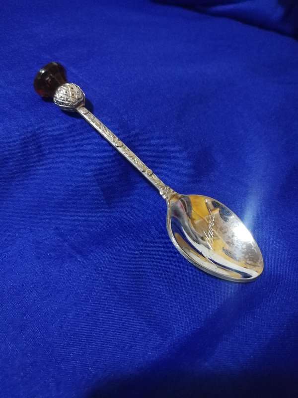 Vintage Exquisite Silver Scottish Thistle Teaspoon- Made in G Britain
