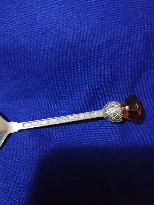 Vintage Exquisite Silver Scottish Thistle Teaspoon- Made in G Britain