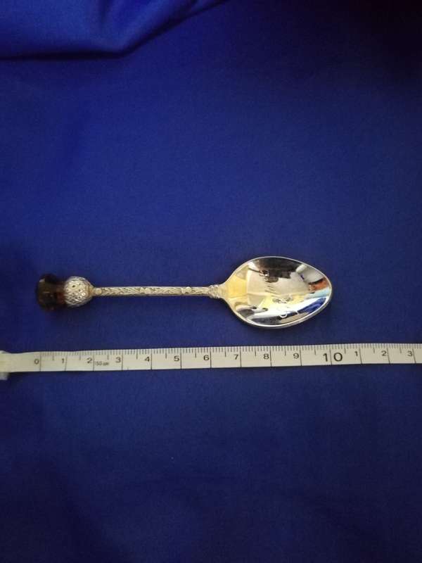 Vintage Exquisite Silver Scottish Thistle Teaspoon- Made in G Britain