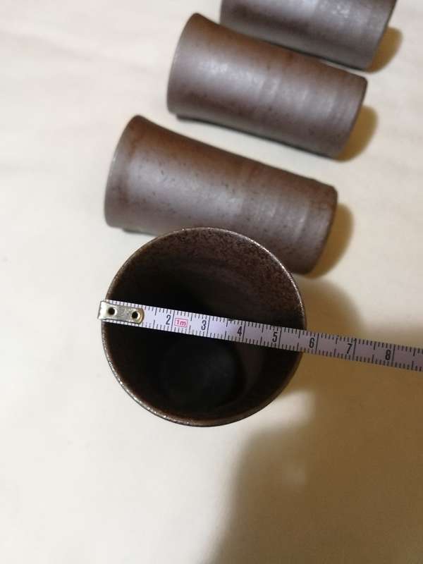 Japanese Graphite ceramic thin walled drinking tumblers. Four available as a set