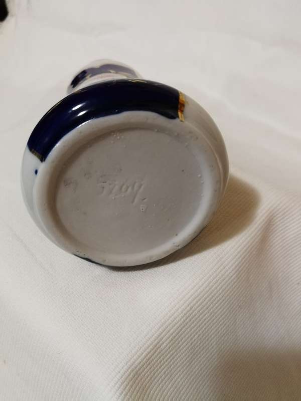 ANTIQUE 1800s IMARI FLOW BLUE Sugar shaker with EPNS lid- Rare