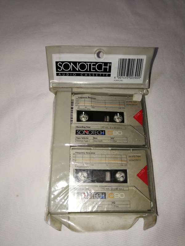Sonotech C90 blank casettes- unused pack of 2