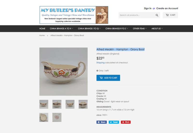 Alfred Meakin England - Hampton - Gravy Boat- Vintage