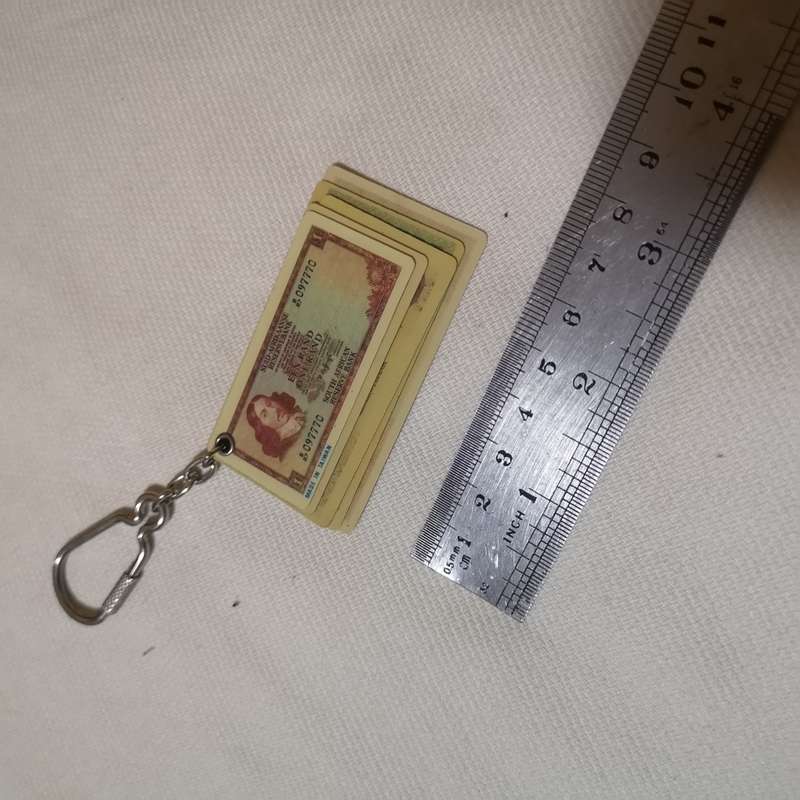 Vintage Keyring South African Banknotes Keychain