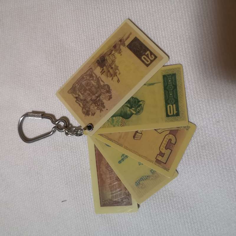 Vintage Keyring South African Banknotes Keychain
