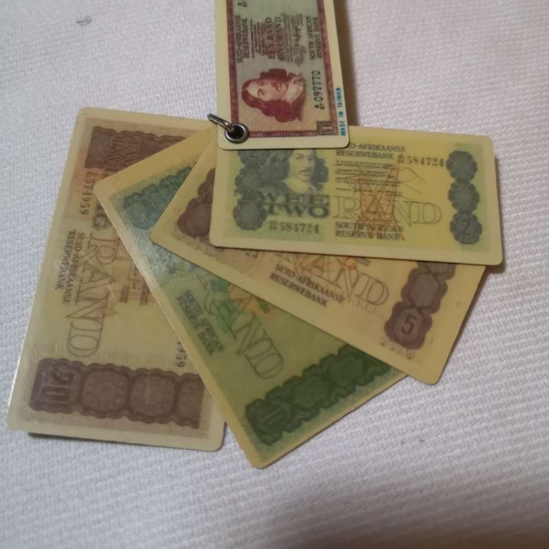 Vintage Keyring South African Banknotes Keychain