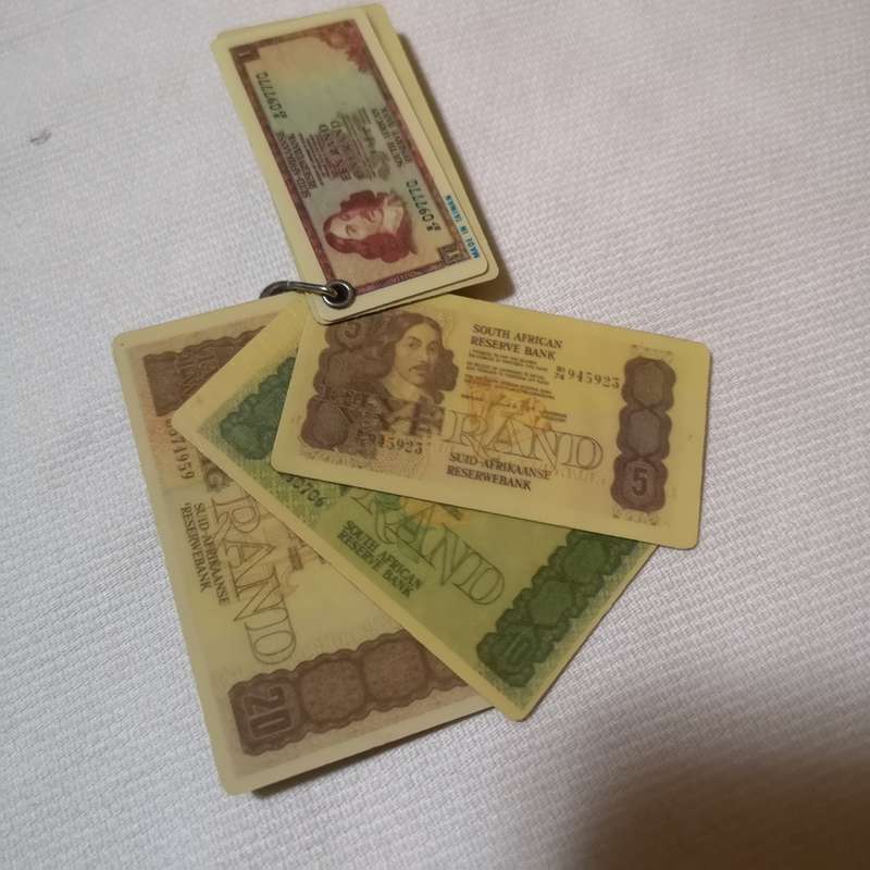 Vintage Keyring South African Banknotes Keychain