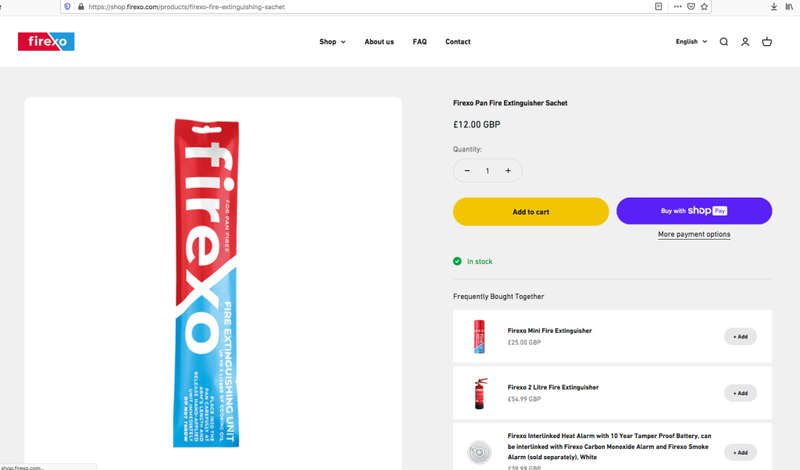 Firexo Pan Fire Extinguisher Sachet- UK- Amazing product to extinguish fires