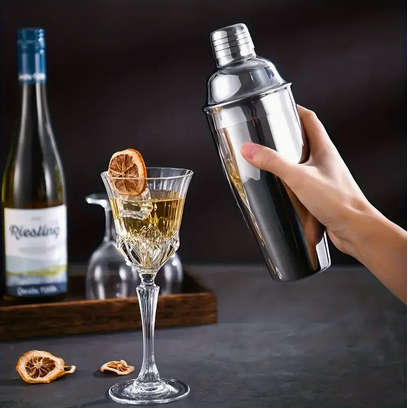 1pc Stainless Steel Cocktail Shaker - Effortless Straining, Multi-Functional Mixer, Martini Shaker