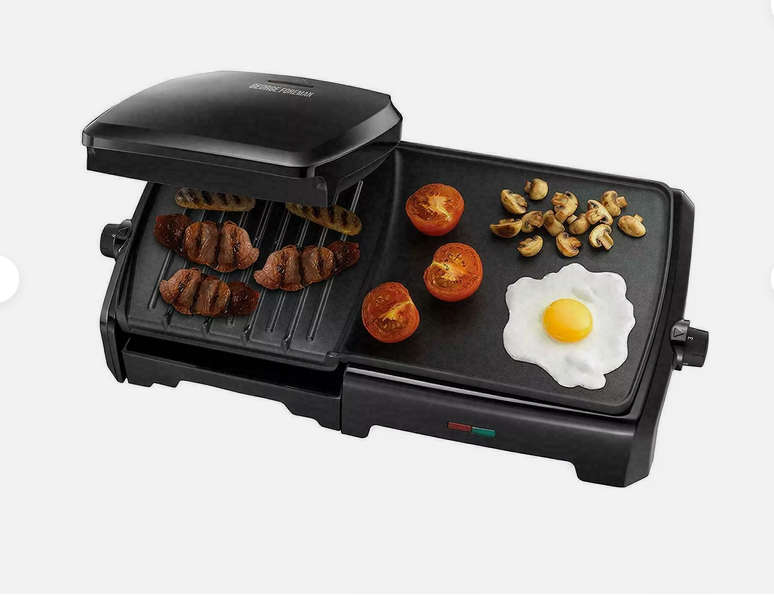 George Foreman Entertaining Grill & Griddle- Removes up to 42% Of Fat- New