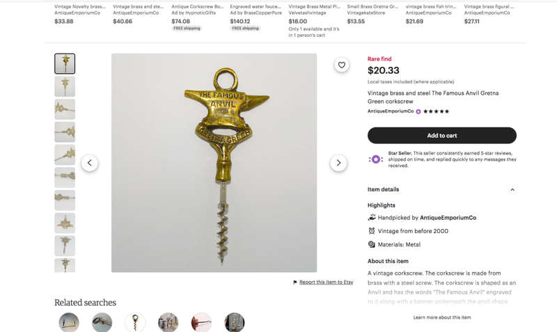 The Famous Anvil Gretna Green (Scotland)- RARE-Bottle Opener
