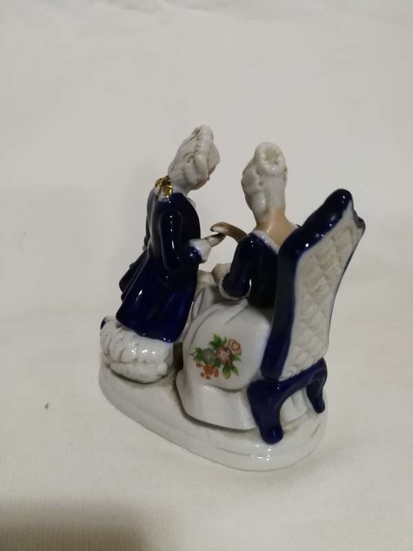 Vintage Colonial Victorian Man Woman Porcelain- Handmade & Handpainted