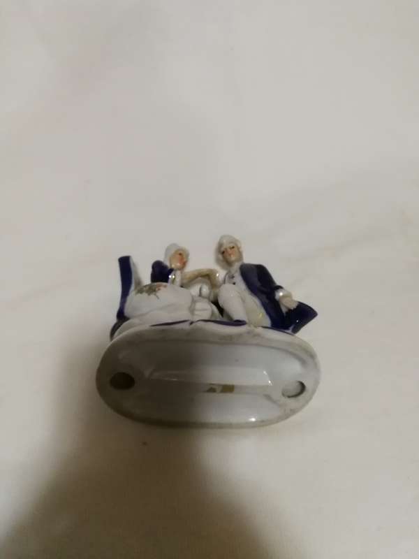 Vintage Colonial Victorian Man Woman Porcelain- Handmade & Handpainted