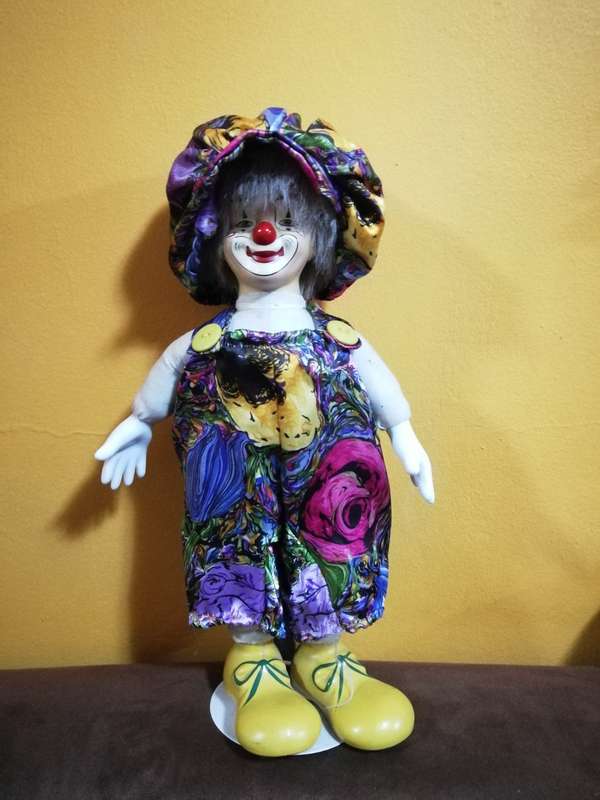 Vintage Porcelain Clown with stand