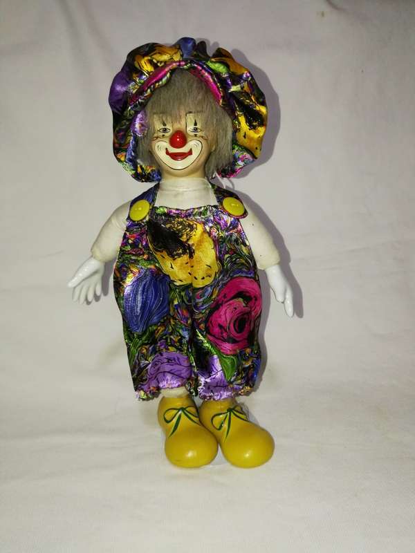 Vintage Porcelain Clown with stand