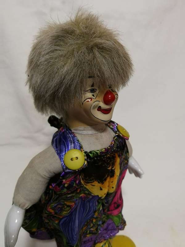 Vintage Porcelain Clown with stand