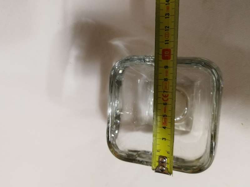 Glass Clear Votive Curved Tapered Square Candy Bowl Vase- Unused