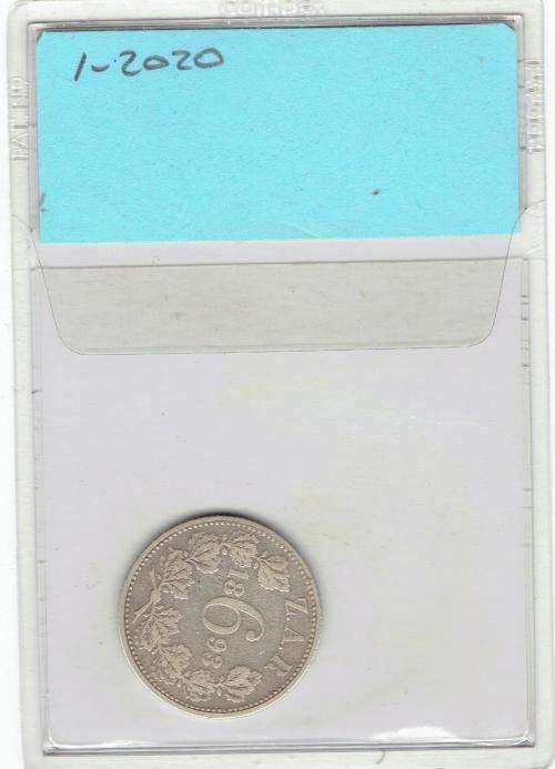 ZAR 1893 SIXPENCE
