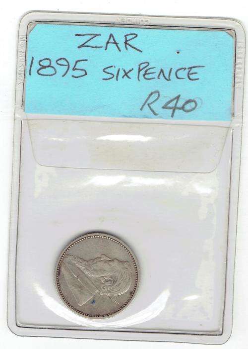 ZAR 1895 SIXPENCE