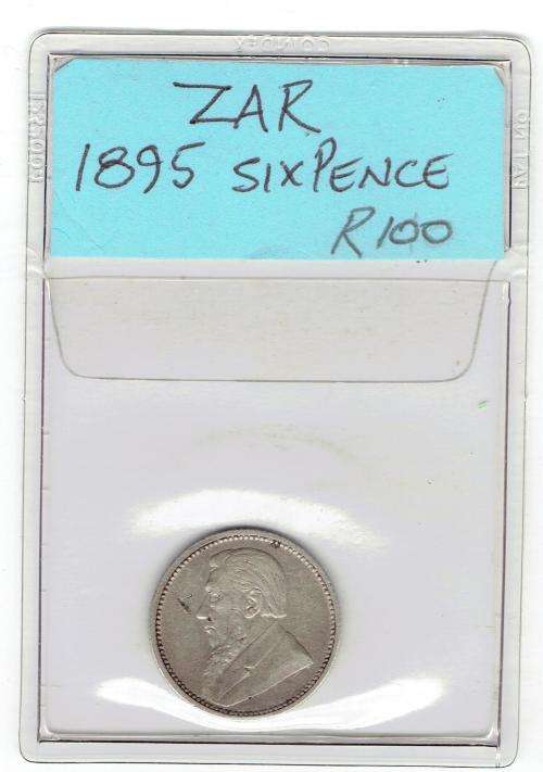 ZAR 1895 SIXPENCE