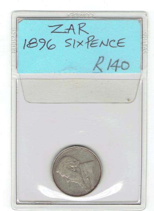 ZAR 1896 SIXPENCE