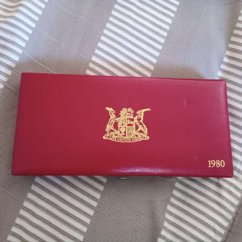 SOUTH AFRICA PROOF SET 1980 WITH R1 NO GOLD