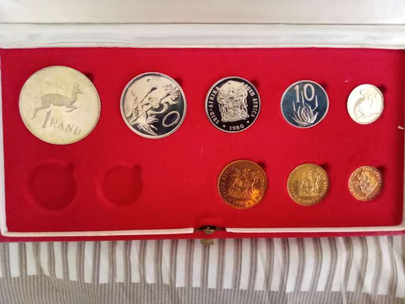 SOUTH AFRICA PROOF SET 1980 WITH R1 NO GOLD