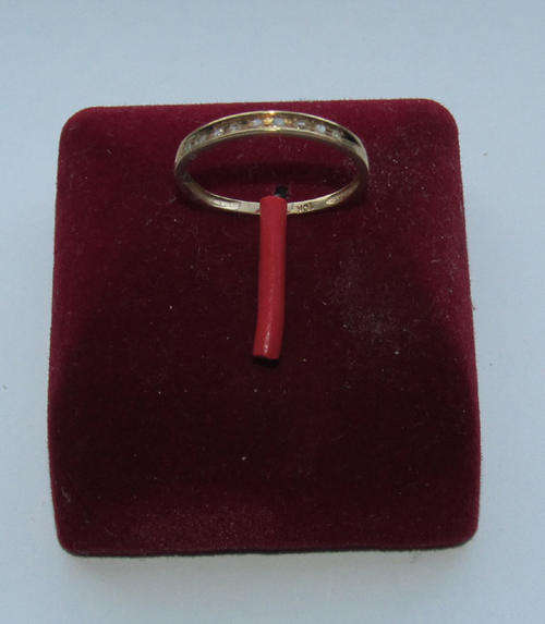 SOLID 10KT GOLD ETERNITY RING WITH GENUINE DIAMONDS