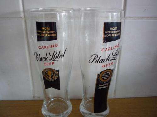 CARLING BLACK LABEL DRAUGHT BEER GLASSES - LIMITED EDITIONS