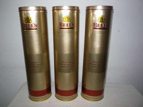 3 X BELLS WHISKEY METAL CANNISTERS : COLLECTORS ITEMS
