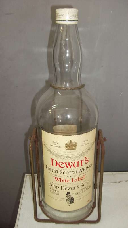 DEWAR'S WHITE LABEL 4.5 LITRE WHISKEY BOTTLE ON CRADLE