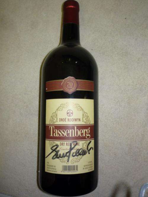 SFW Tassenberg 3Litre Limited Edition Red Wine autographed by SHAUN POLLOCK