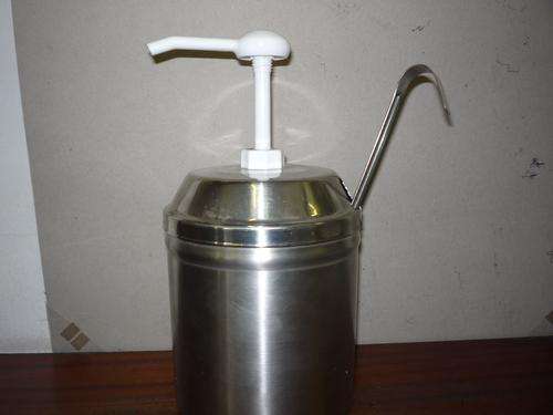 Stainless Steel Condiment Server With Plastic Pump