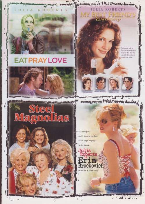 Eat Pray Love/My Best Friend`s Wedding/Steel Magnolias/Erin Brockovich (DVD)