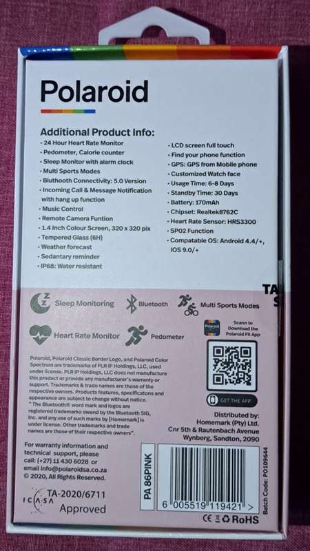 Polaroaid Smart Fitness Watch PA86 - Pink ( Used)