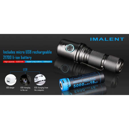 Imalent DM70, 4500 Lumen, 306m throw, Rechargeable