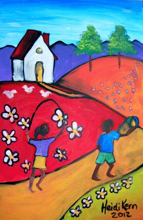 Original Painting - At Play - by SA artist Heidi Kern
