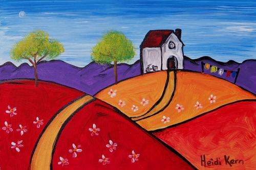 Original Painting - On the Farm - by SA artist Heidi Kern