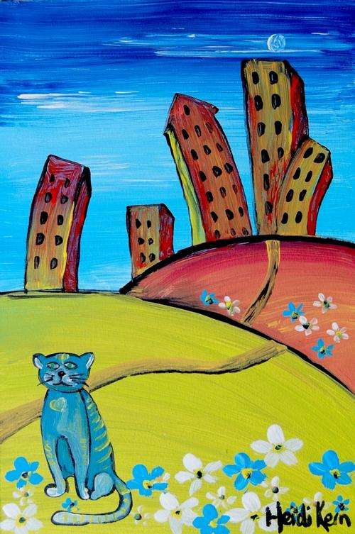 Original Painting - Big City Life - by SA artist Heidi Kern