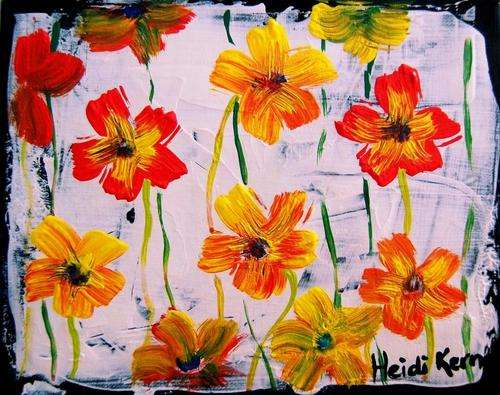 Original Painting - Nasturtiums - by SA artist Heidi Kern
