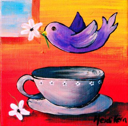Good Morning - 20 x 20cm - by SA artist Heidi Kern