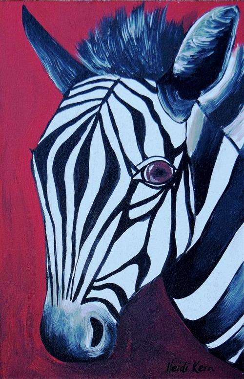 Zebra -20 x 30cm - by SA artist Heidi Kern