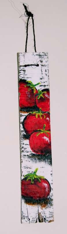 Tomatoes - 40cm x 7.5cm x 2cm - by SA artist Heidi Kern