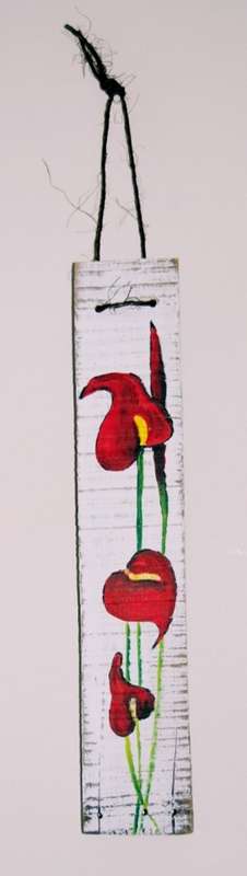 Anthyriums - 40cm x 7.5cm x 2cm - by SA artist Heidi Kern