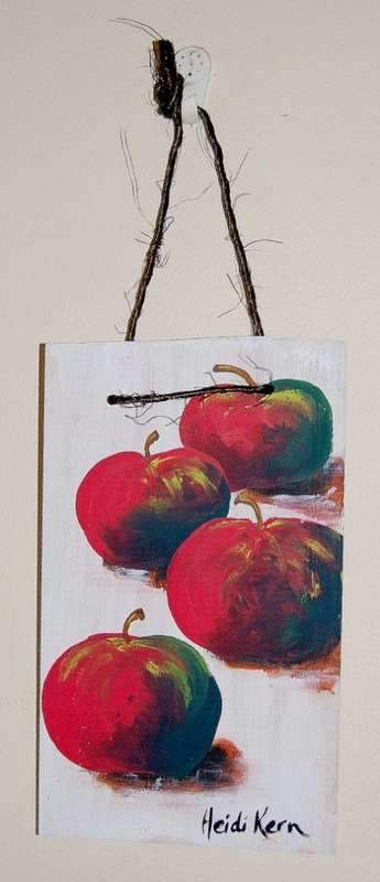 Apples  - 25cm x 15cm x 1cm - by SA artist Heidi Kern