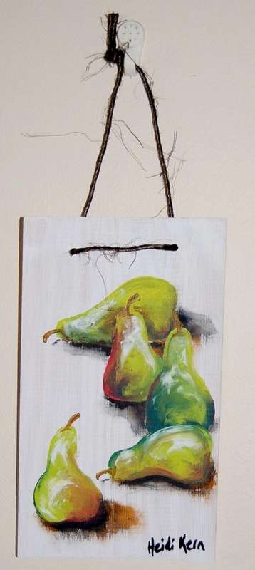 Pears - 25cm x 15cm x 1cm - by SA artist Heidi Kern